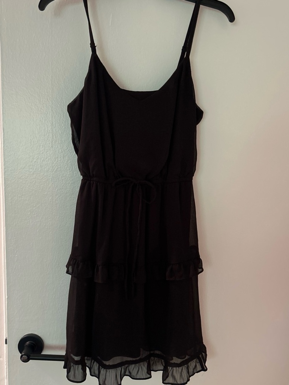 by & by Black Sleeveless Tie-Waist Mini Dress
